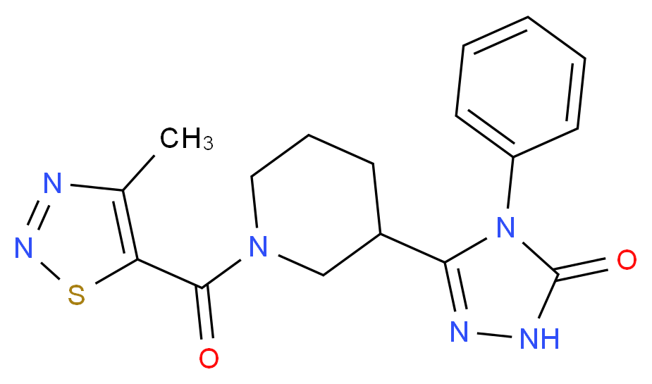 5-{1-[(4-methyl-1,2,3-thiadiazol-5-yl)carbonyl]piperidin-3-yl}-4-phenyl-2,4-dihydro-3H-1,2,4-triazol-3-one_分子结构_CAS_)