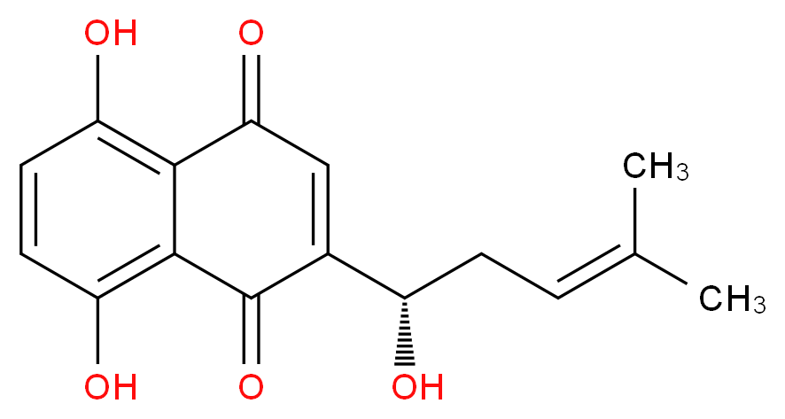 5,8-dihydroxy-2-((1s)-1-hydroxy-4-methylpent-3-enyl)Naphthalene-1,4-dione_分子结构_CAS_517-88-4)