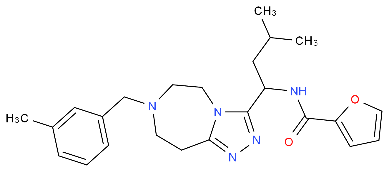 N-{3-methyl-1-[7-(3-methylbenzyl)-6,7,8,9-tetrahydro-5H-[1,2,4]triazolo[4,3-d][1,4]diazepin-3-yl]butyl}-2-furamide_分子结构_CAS_)