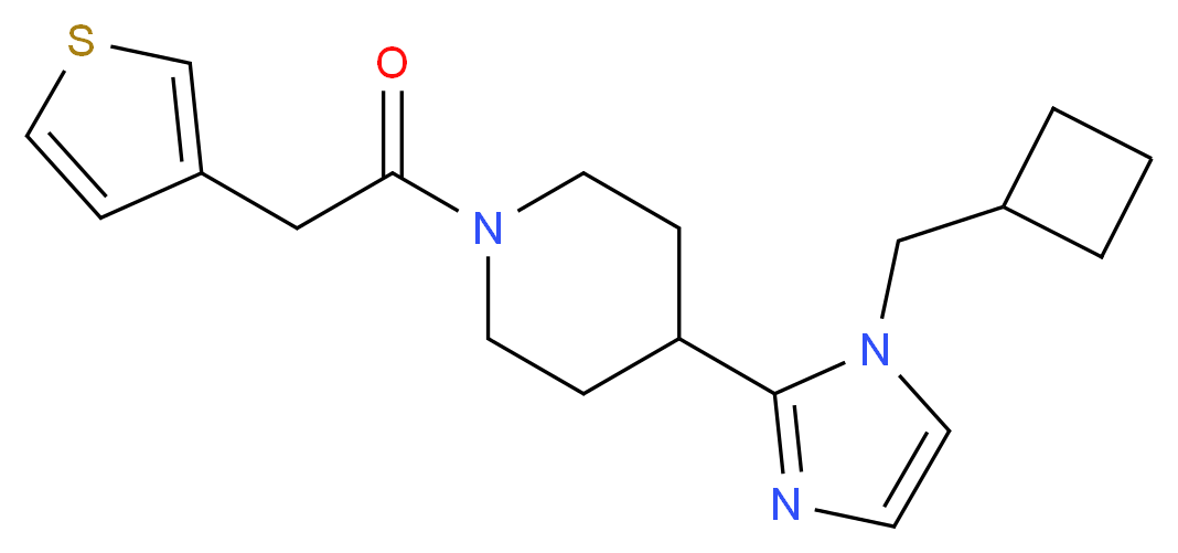 4-[1-(cyclobutylmethyl)-1H-imidazol-2-yl]-1-(3-thienylacetyl)piperidine_分子结构_CAS_)