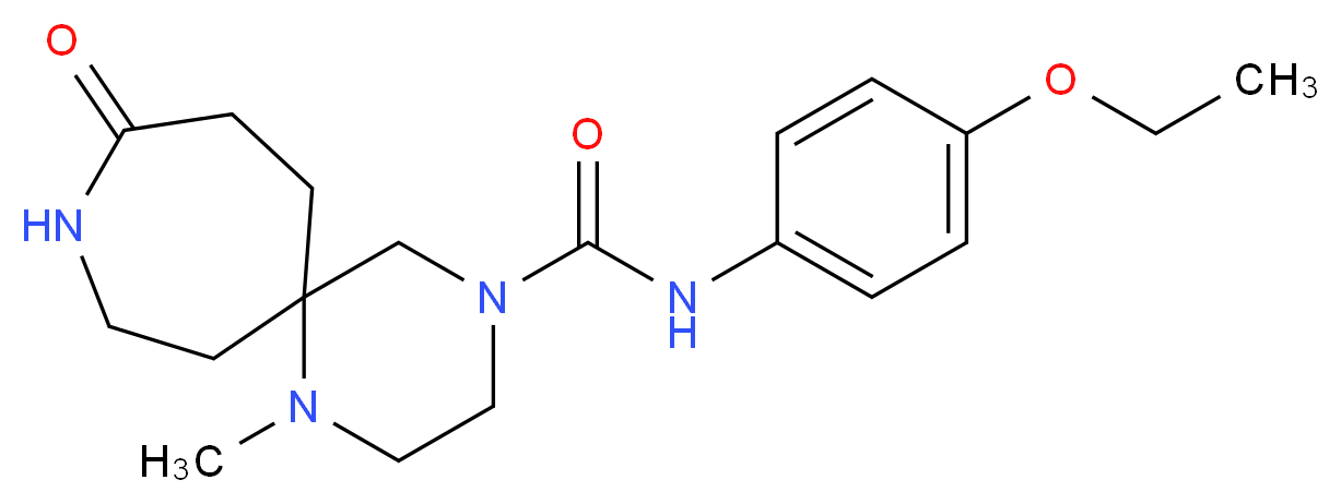 N-(4-ethoxyphenyl)-1-methyl-10-oxo-1,4,9-triazaspiro[5.6]dodecane-4-carboxamide_分子结构_CAS_)