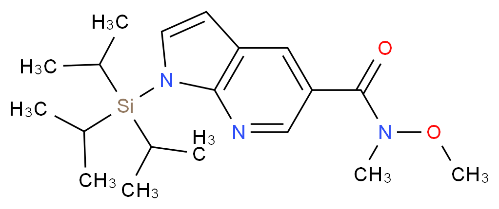 1-Triisopropylsilanyl-1H-pyrrolo[2,3-b]pyridine-5-carboxylic acid methoxy-methyl-amide_分子结构_CAS_944937-28-4)