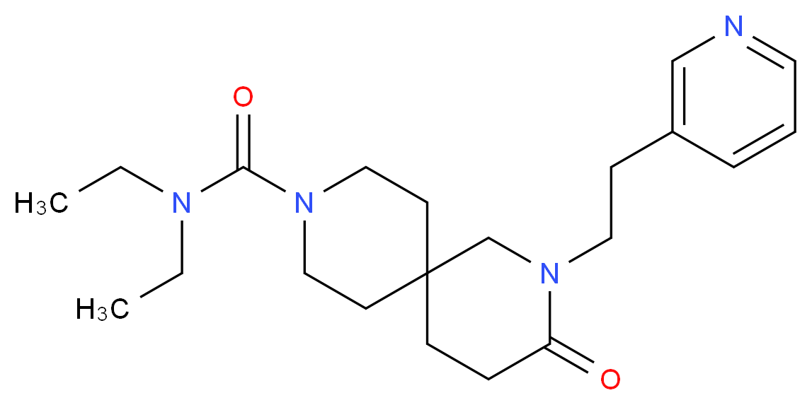 N,N-diethyl-3-oxo-2-(2-pyridin-3-ylethyl)-2,9-diazaspiro[5.5]undecane-9-carboxamide_分子结构_CAS_)