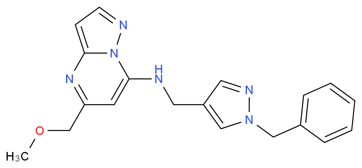 N-[(1-benzyl-1H-pyrazol-4-yl)methyl]-5-(methoxymethyl)pyrazolo[1,5-a]pyrimidin-7-amine_分子结构_CAS_)