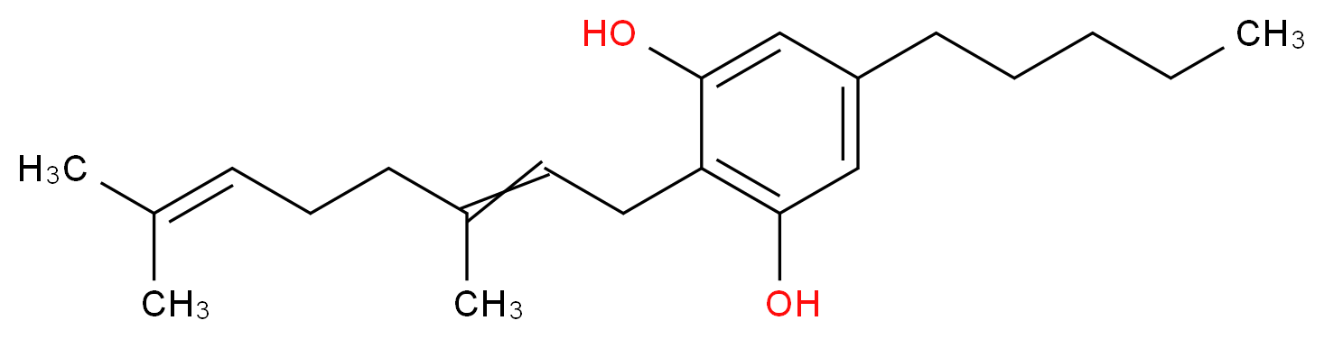 2-[(2E)-3,7-dimethylocta-2,6-dien-1-yl]-5-pentylbenzene-1,3-diol_分子结构_CAS_25654-31-3