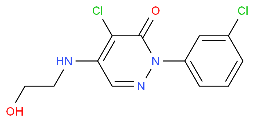 4-chloro-2-(3-chlorophenyl)-5-[(2-hydroxyethyl)amino]-3(2H)-pyridazinone_分子结构_CAS_)