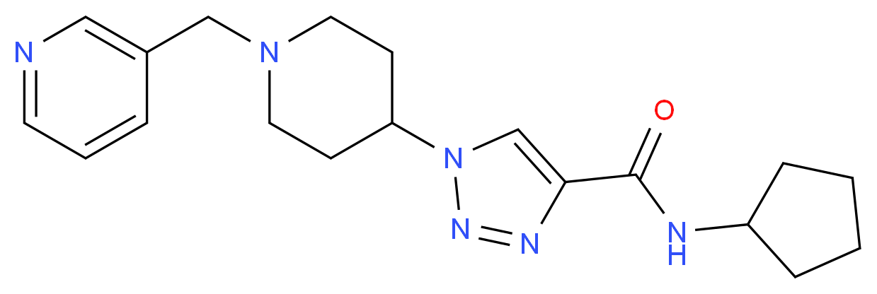 N-cyclopentyl-1-[1-(3-pyridinylmethyl)-4-piperidinyl]-1H-1,2,3-triazole-4-carboxamide_分子结构_CAS_)