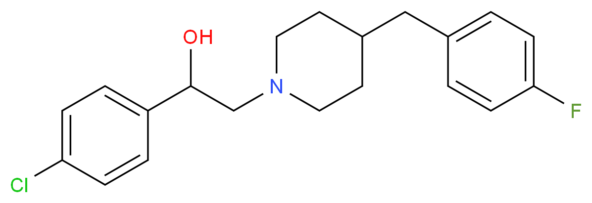 1-(4-chlorophenyl)-2-{4-[(4-fluorophenyl)methyl]piperidin-1-yl}ethan-1-ol_分子结构_CAS_119431-25-3