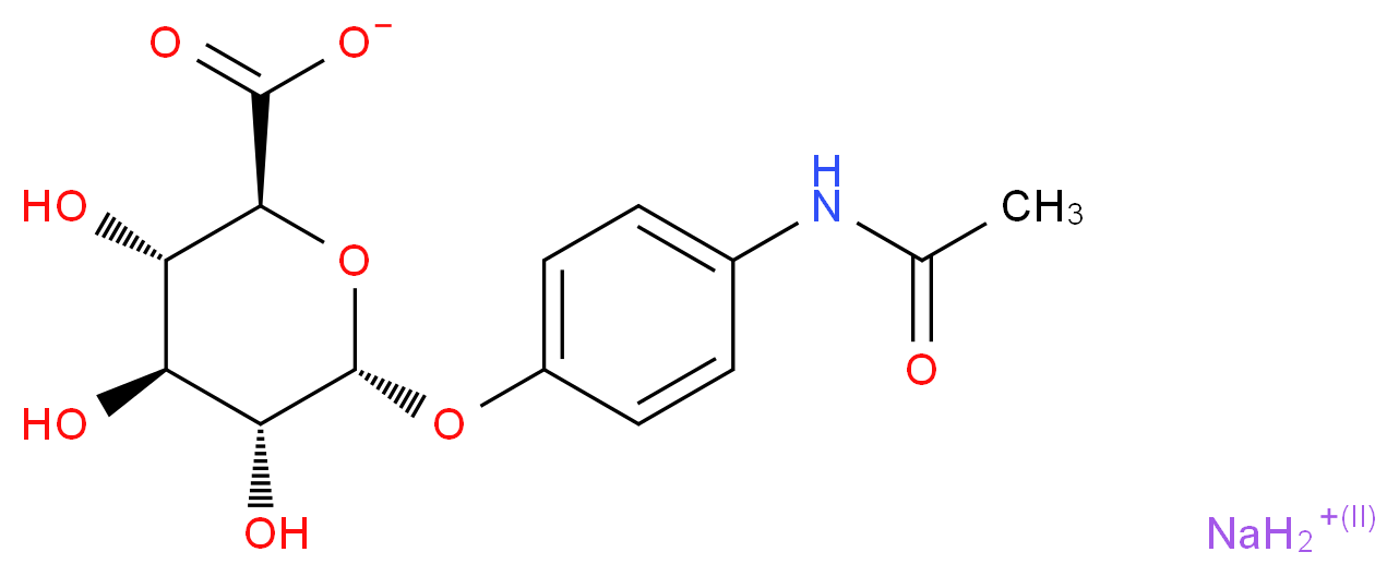 sodium (2S,3S,4S,5R,6R)-6-(4-acetamidophenoxy)-3,4,5-trihydroxyoxane-2-carboxylate_分子结构_CAS_120595-80-4