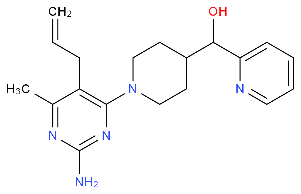 [1-(5-allyl-2-amino-6-methylpyrimidin-4-yl)piperidin-4-yl](pyridin-2-yl)methanol_分子结构_CAS_)