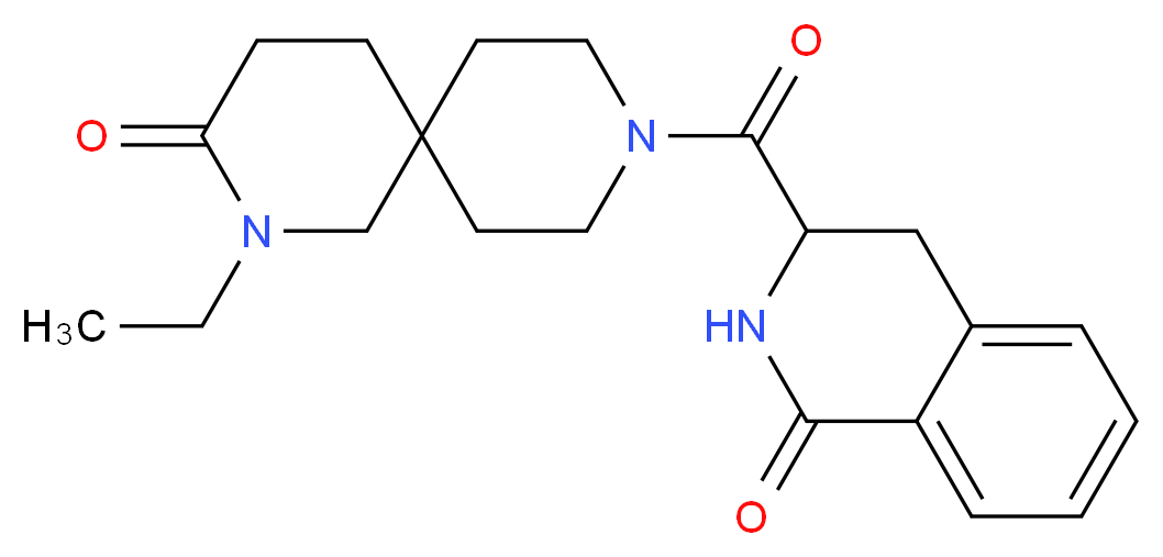 2-ethyl-9-[(1-oxo-1,2,3,4-tetrahydroisoquinolin-3-yl)carbonyl]-2,9-diazaspiro[5.5]undecan-3-one_分子结构_CAS_)