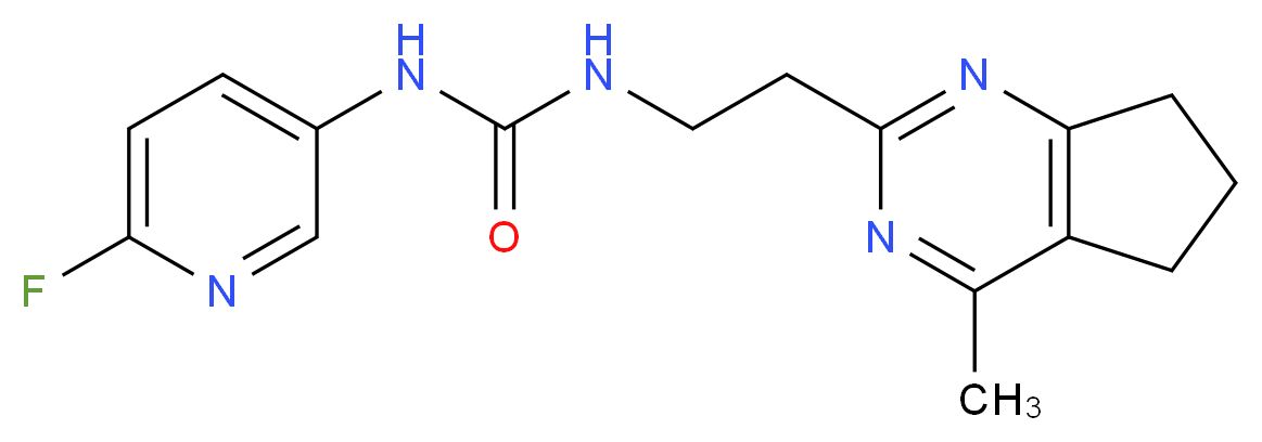N-(6-fluoropyridin-3-yl)-N'-[2-(4-methyl-6,7-dihydro-5H-cyclopenta[d]pyrimidin-2-yl)ethyl]urea_分子结构_CAS_)