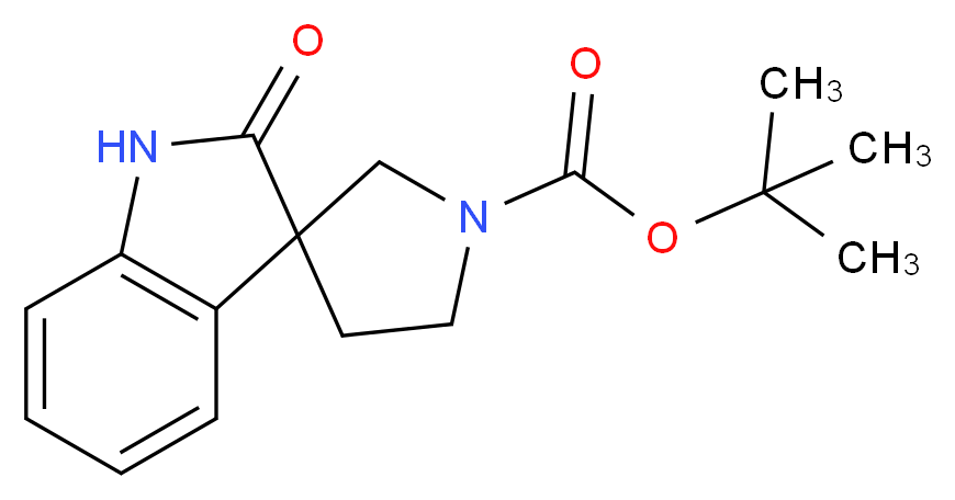 tert-butyl 2-oxo-1,2-dihydrospiro[indole-3,3'-pyrrolidine]-1'-carboxylate_分子结构_CAS_205383-87-5