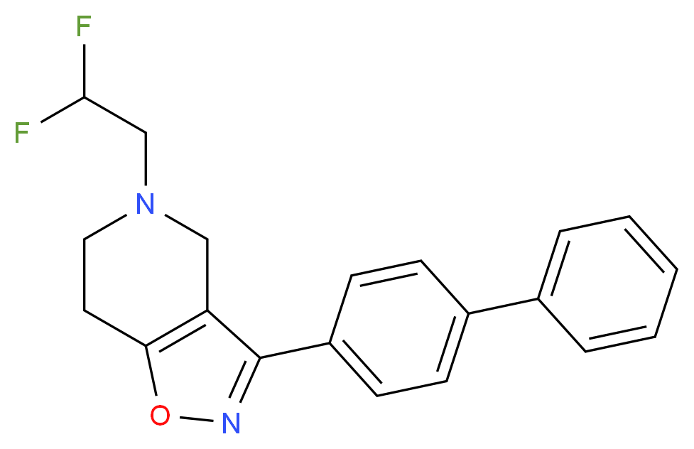 3-biphenyl-4-yl-5-(2,2-difluoroethyl)-4,5,6,7-tetrahydroisoxazolo[4,5-c]pyridine_分子结构_CAS_)