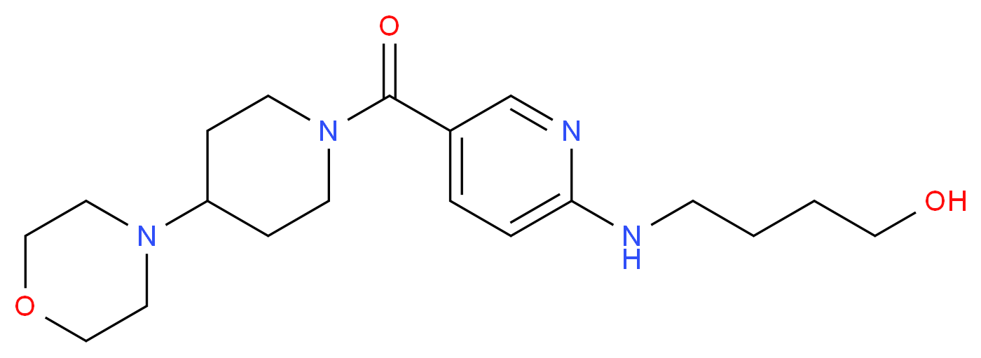 4-({5-[(4-morpholin-4-ylpiperidin-1-yl)carbonyl]pyridin-2-yl}amino)butan-1-ol_分子结构_CAS_)