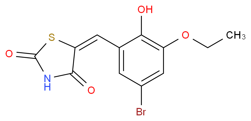 (5E)-5-(5-bromo-3-ethoxy-2-hydroxybenzylidene)-1,3-thiazolidine-2,4-dione_分子结构_CAS_313530-35-7)