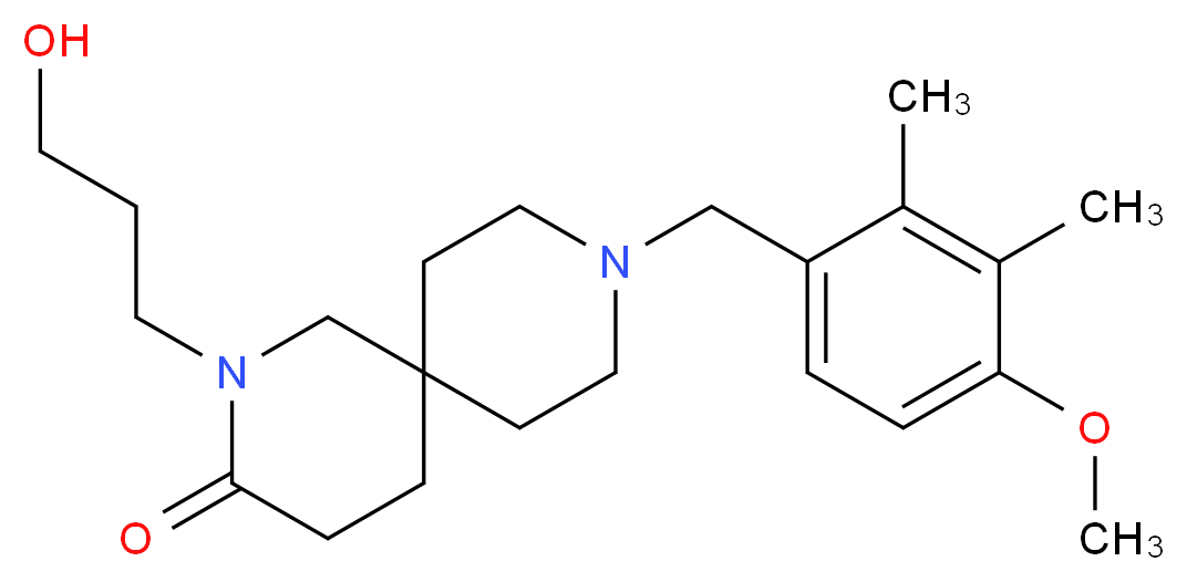 2-(3-hydroxypropyl)-9-(4-methoxy-2,3-dimethylbenzyl)-2,9-diazaspiro[5.5]undecan-3-one_分子结构_CAS_)