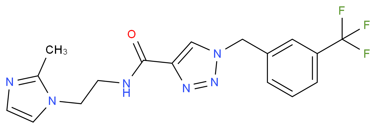 N-[2-(2-methyl-1H-imidazol-1-yl)ethyl]-1-[3-(trifluoromethyl)benzyl]-1H-1,2,3-triazole-4-carboxamide_分子结构_CAS_)