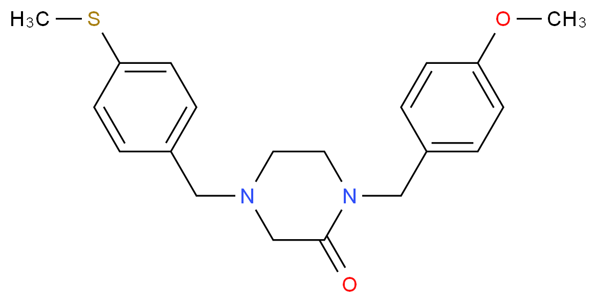 1-(4-methoxybenzyl)-4-[4-(methylthio)benzyl]-2-piperazinone_分子结构_CAS_)