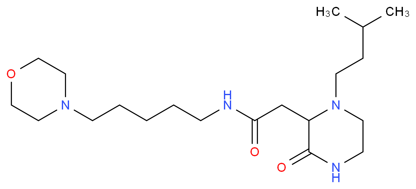 2-[1-(3-methylbutyl)-3-oxo-2-piperazinyl]-N-[5-(4-morpholinyl)pentyl]acetamide_分子结构_CAS_)