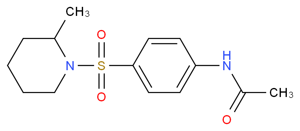 N-{4-[(2-methylpiperidin-1-yl)sulfonyl]phenyl}acetamide_分子结构_CAS_282104-66-9