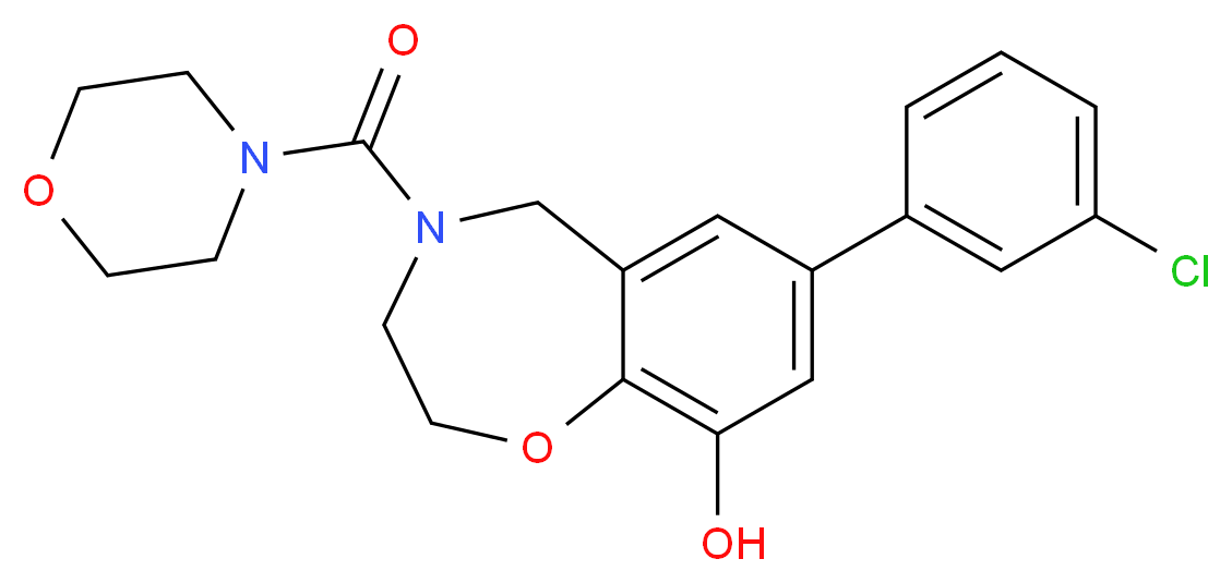 7-(3-chlorophenyl)-4-(morpholin-4-ylcarbonyl)-2,3,4,5-tetrahydro-1,4-benzoxazepin-9-ol_分子结构_CAS_)