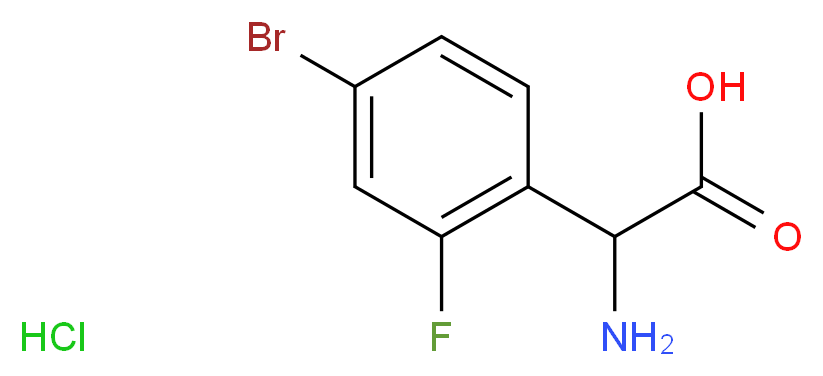 2-AMINO-2-(4-BROMO-2-FLUOROPHENYL)ACETIC ACID HYDROCHLORIDE_分子结构_CAS_1136881-78-1)