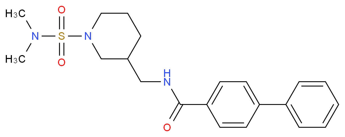N-({1-[(dimethylamino)sulfonyl]-3-piperidinyl}methyl)-4-biphenylcarboxamide_分子结构_CAS_)