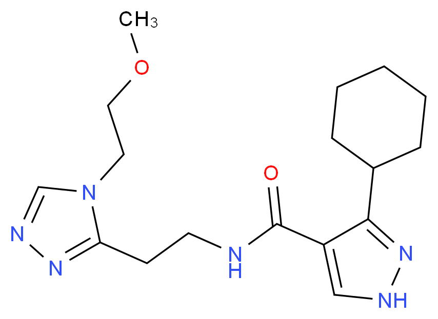 3-cyclohexyl-N-{2-[4-(2-methoxyethyl)-4H-1,2,4-triazol-3-yl]ethyl}-1H-pyrazole-4-carboxamide_分子结构_CAS_)