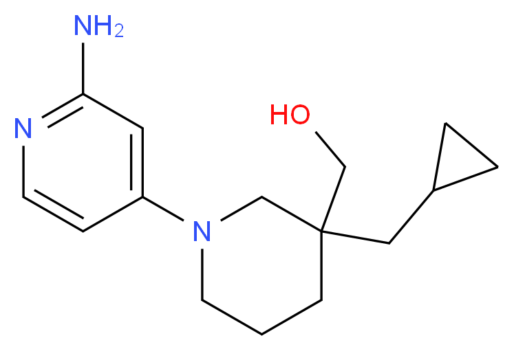 [1-(2-aminopyridin-4-yl)-3-(cyclopropylmethyl)piperidin-3-yl]methanol_分子结构_CAS_)