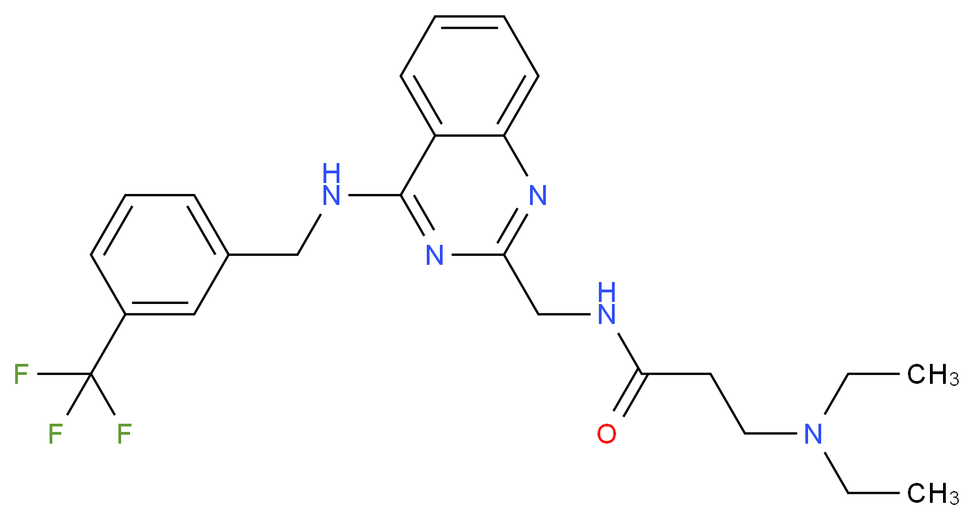 N~3~,N~3~-diethyl-N~1~-[(4-{[3-(trifluoromethyl)benzyl]amino}-2-quinazolinyl)methyl]-beta-alaninamide_分子结构_CAS_)