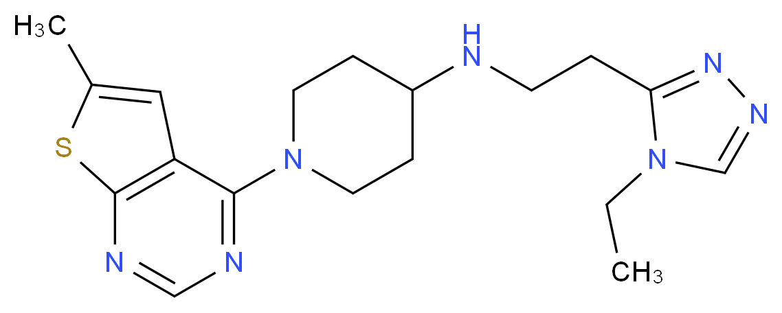 N-[2-(4-ethyl-4H-1,2,4-triazol-3-yl)ethyl]-1-(6-methylthieno[2,3-d]pyrimidin-4-yl)piperidin-4-amine_分子结构_CAS_)