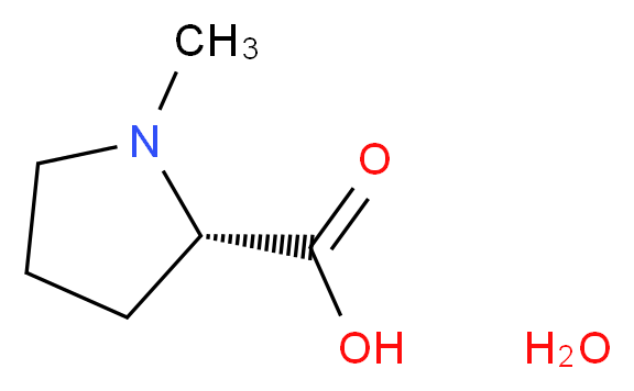 (2S)-1-methylpyrrolidine-2-carboxylic acid hydrate_分子结构_CAS_199917-42-5