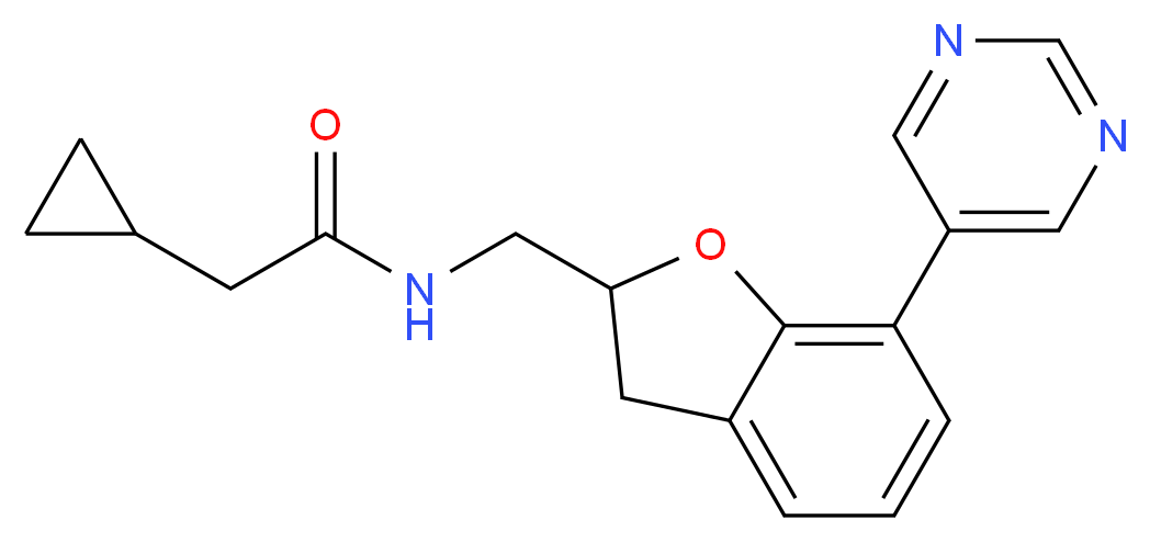 2-cyclopropyl-N-{[7-(5-pyrimidinyl)-2,3-dihydro-1-benzofuran-2-yl]methyl}acetamide_分子结构_CAS_)