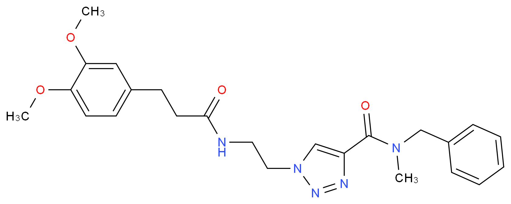 N-benzyl-1-(2-{[3-(3,4-dimethoxyphenyl)propanoyl]amino}ethyl)-N-methyl-1H-1,2,3-triazole-4-carboxamide_分子结构_CAS_)