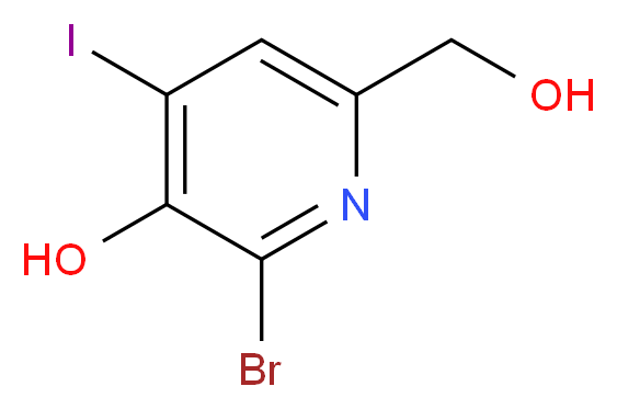 2-Bromo-6-(hydroxymethyl)-4-iodopyridin-3-ol_分子结构_CAS_)