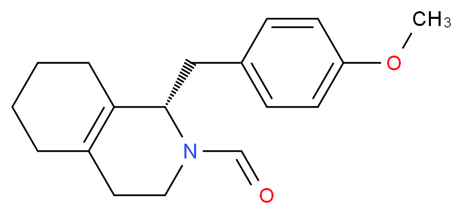 (1S)-1-[(4-methoxyphenyl)methyl]-1,2,3,4,5,6,7,8-octahydroisoquinoline-2-carbaldehyde_分子结构_CAS_51773-23-0