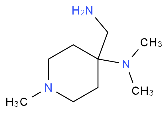 4-(aminomethyl)-N,N,1-trimethylpiperidin-4-amine_分子结构_CAS_876717-12-3)
