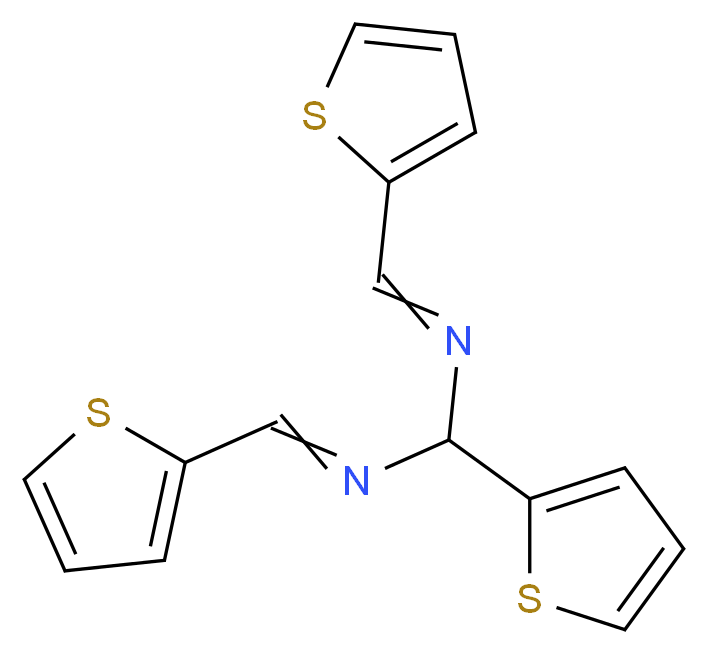 2-噻吩基-N,N-双(2-噻吩亚甲基)甲烷二氨_分子结构_CAS_314280-18-7)