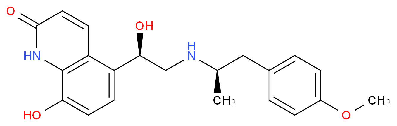 8-Hydroxy-5-((R)-1-hydroxy-2-(((R)-1-(4-methoxyphenyl)propan-2-yl)amino)ethyl)quinolin-2(1H)-one_分子结构_CAS_147568-66-9)