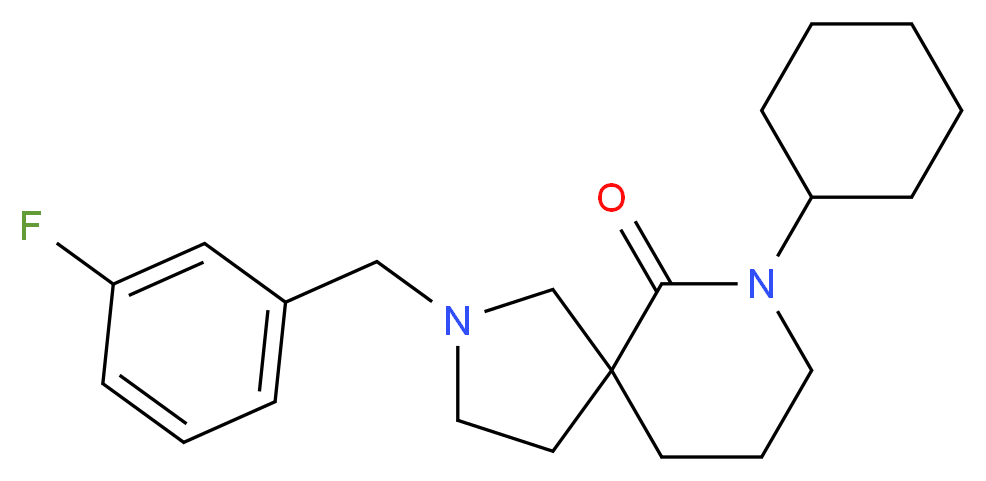 7-cyclohexyl-2-(3-fluorobenzyl)-2,7-diazaspiro[4.5]decan-6-one_分子结构_CAS_)