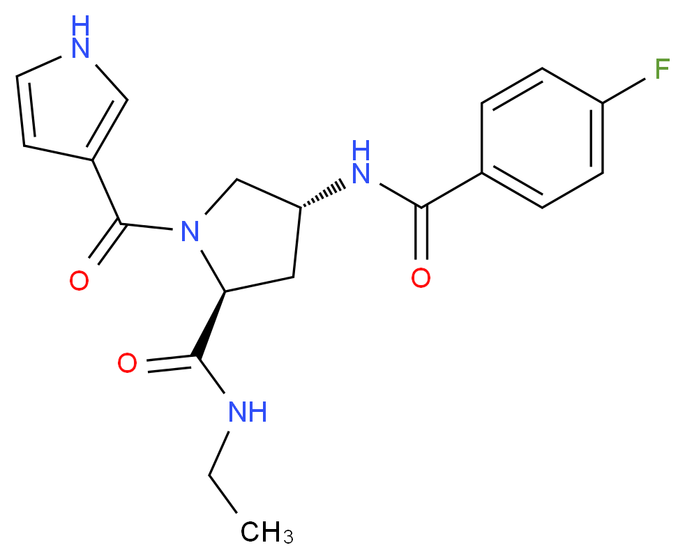 (4R)-N-ethyl-4-[(4-fluorobenzoyl)amino]-1-(1H-pyrrol-3-ylcarbonyl)-L-prolinamide_分子结构_CAS_)