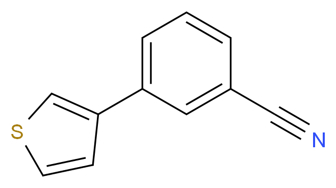 3-(3-噻吩基)苯甲腈_分子结构_CAS_870703-81-4)