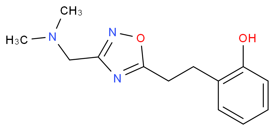 2-(2-{3-[(dimethylamino)methyl]-1,2,4-oxadiazol-5-yl}ethyl)phenol_分子结构_CAS_)