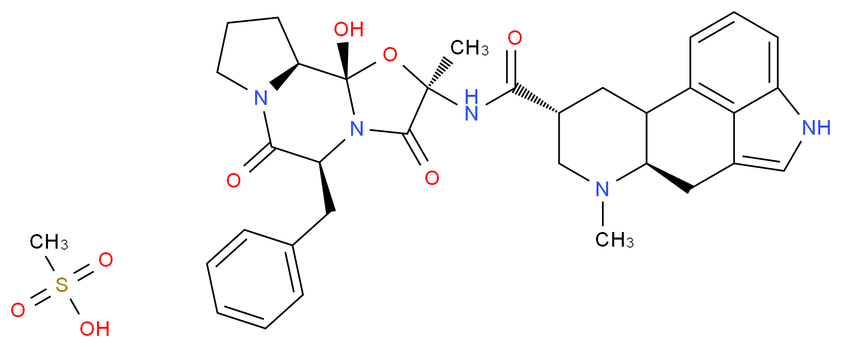 Dihydro Ergotamine Mesylate_分子结构_CAS_6190-39-2)