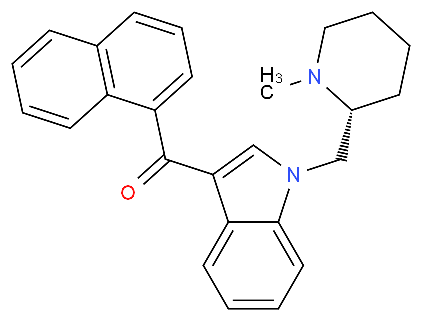 1-{[(2R)-1-methylpiperidin-2-yl]methyl}-3-(naphthalene-1-carbonyl)-1H-indole_分子结构_CAS_137642-54-7