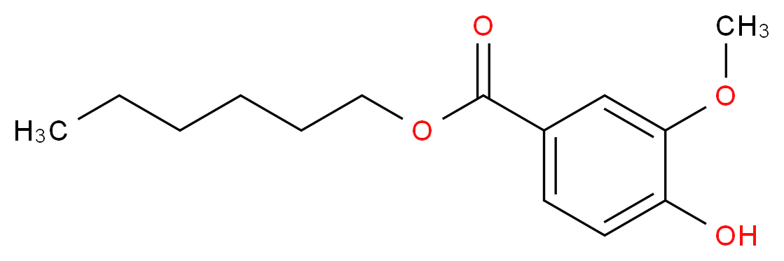 hexyl 4-hydroxy-3-methoxybenzoate_分子结构_CAS_84375-71-3