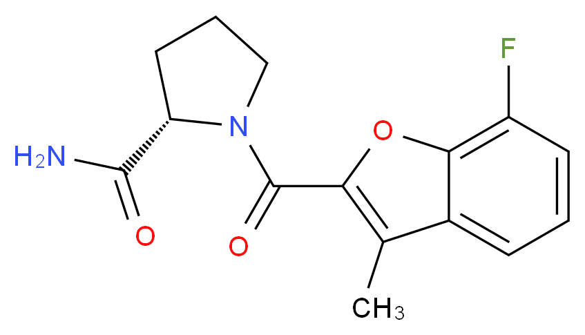 1-[(7-fluoro-3-methyl-1-benzofuran-2-yl)carbonyl]-L-prolinamide_分子结构_CAS_)