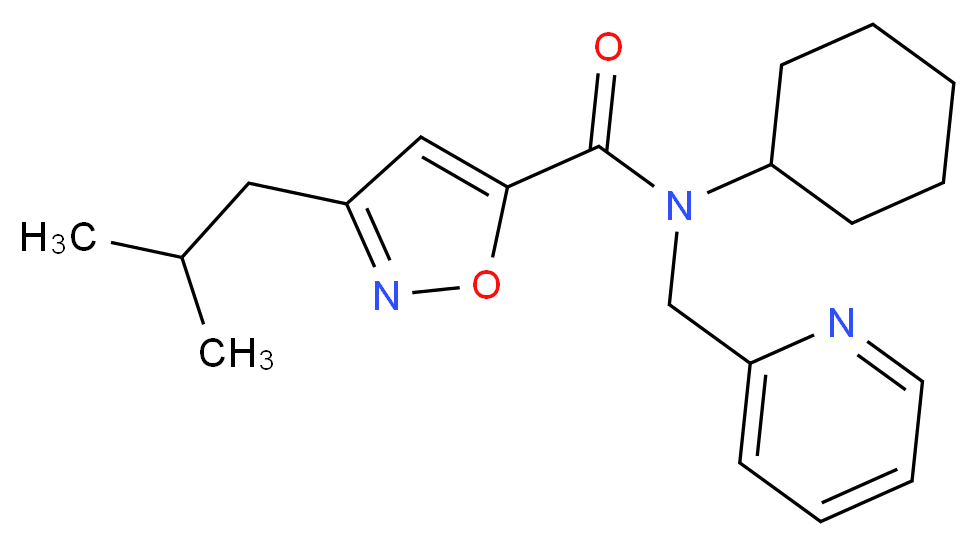 N-cyclohexyl-3-isobutyl-N-(2-pyridinylmethyl)-5-isoxazolecarboxamide_分子结构_CAS_)