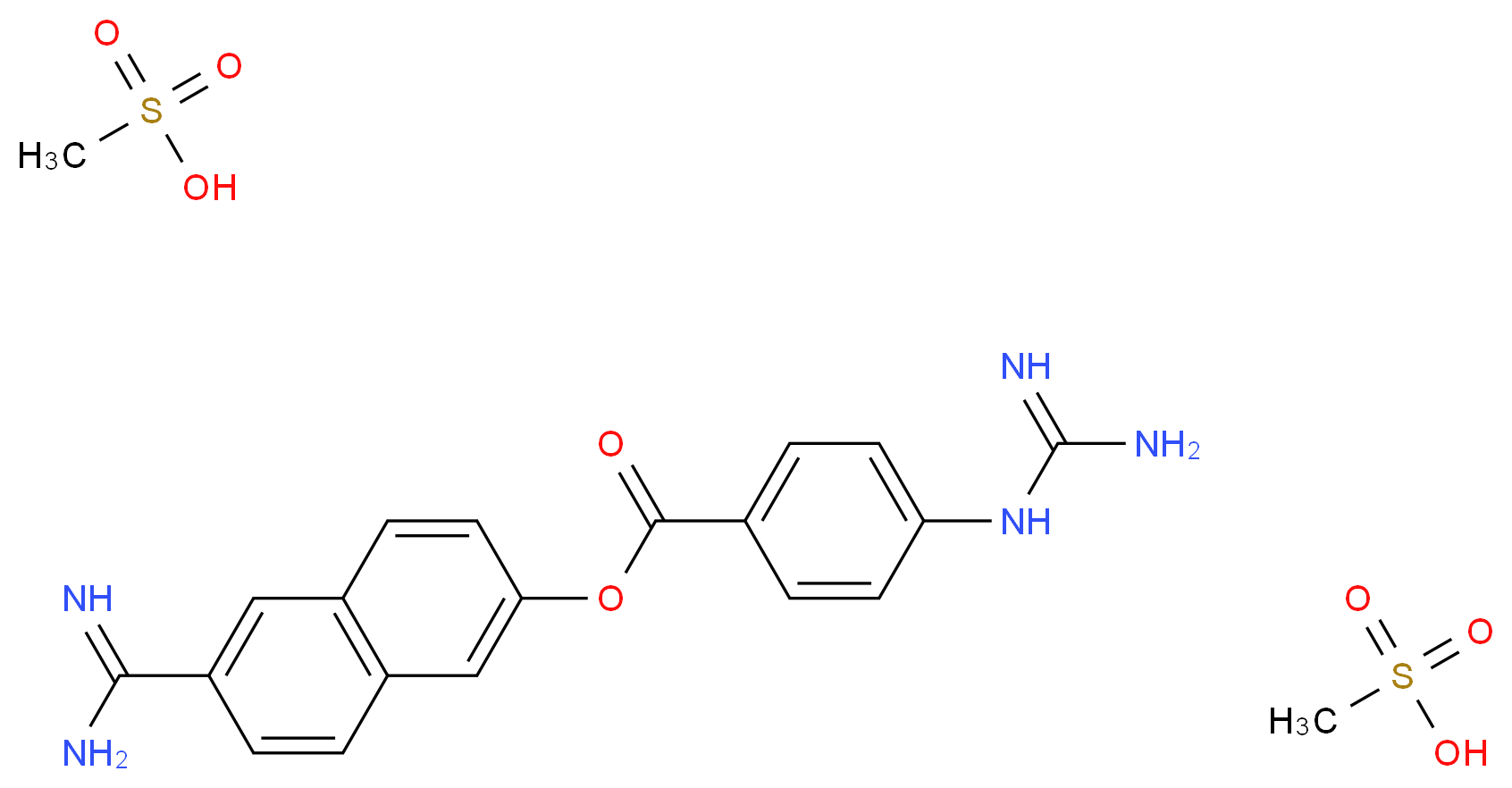 Nafamostat mesylate_分子结构_CAS_82956-11-4)